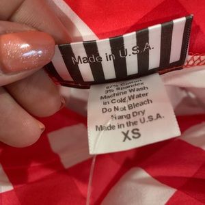 BNWT Pinup couture Red and White Plaid Swing Skirt